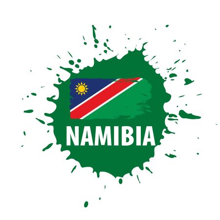 Namibia flag, vector illustration on a white backgroundのイラスト素材