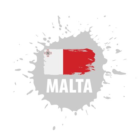Malta flag, vector illustration on a white backgroundのイラスト素材