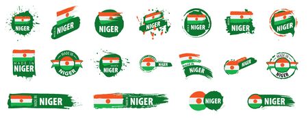 Niger flag, vector illustration on a white backgroundのイラスト素材