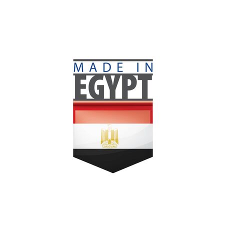 Egypt national flag, vector illustration on a white backgroundのイラスト素材