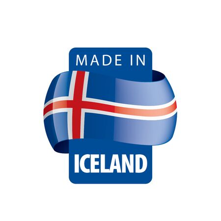 Iceland national flag, vector illustration on a white backgroundのイラスト素材