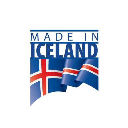 Iceland national flag, vector illustration on a white backgroundのイラスト素材