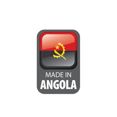 Angola flag, vector illustration on a white backgroundのイラスト素材