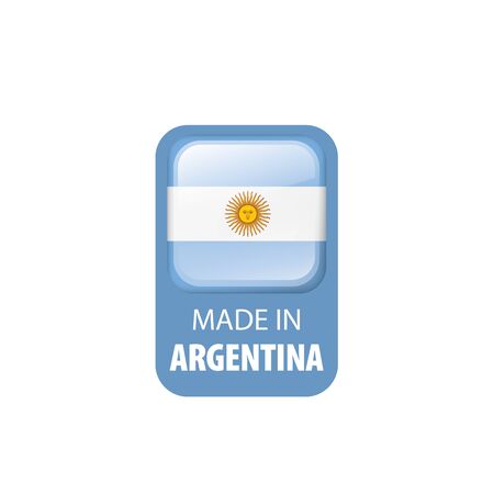 Argentina flag, vector illustration on a white backgroundのイラスト素材