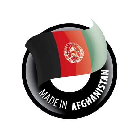 Afghanistan flag, vector illustration on a white backgroundのイラスト素材