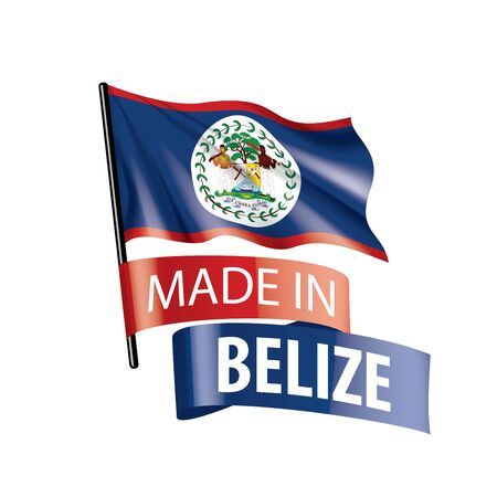Belize flag, vector illustration on a white backgroundのイラスト素材