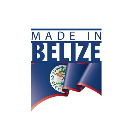 Belize flag, vector illustration on a white backgroundのイラスト素材