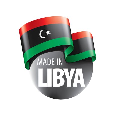 Libya flag, vector illustration on a white backgroundのイラスト素材
