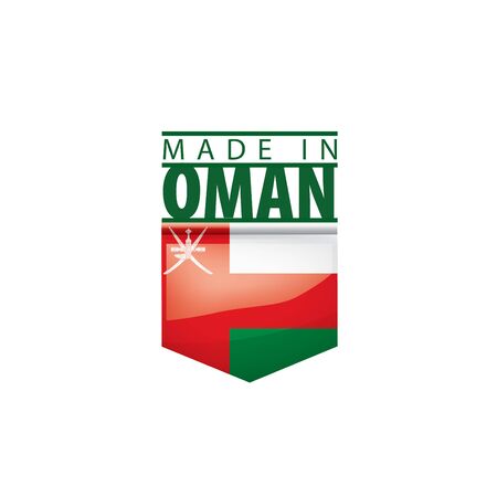 Oman flag, vector illustration on a white backgroundのイラスト素材