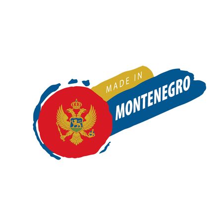montenegro national flag, vector illustration on a white backgroundのイラスト素材