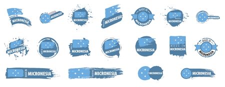 Federated States Micronesia flag, vector illustration on a white backgroundのイラスト素材