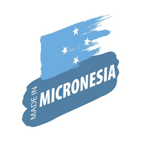 Federated States Micronesia flag, vector illustration on a white backgroundのイラスト素材