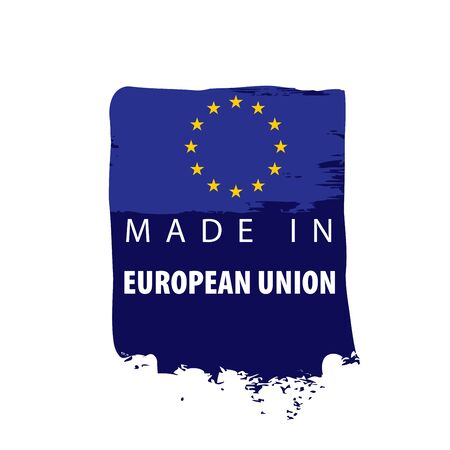 European union flag, vector illustration on a white backgroundのイラスト素材