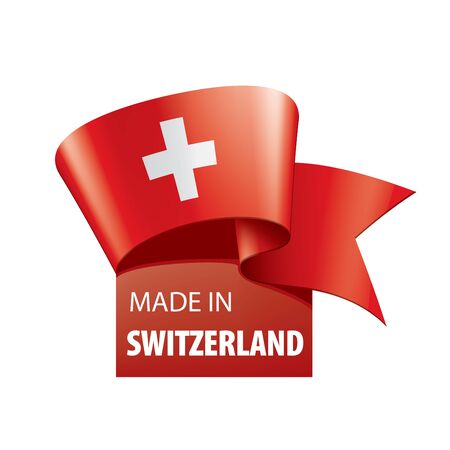 Switzerland flag, vector illustration on a white backgroundのイラスト素材