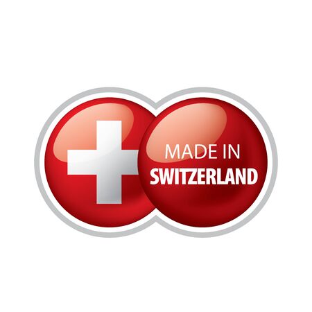 Switzerland flag, vector illustration on a white backgroundのイラスト素材