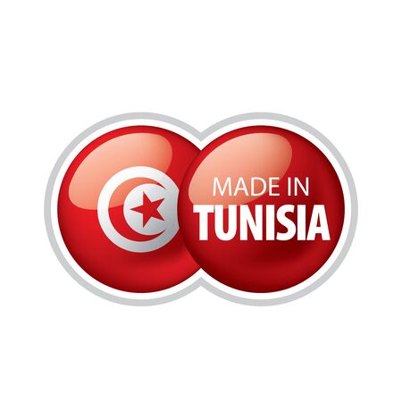Tunisia flag, vector illustration on a white backgroundのイラスト素材
