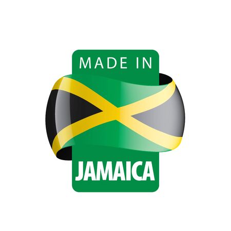 Jamaica national flag, vector illustration on a white backgroundの写真素材