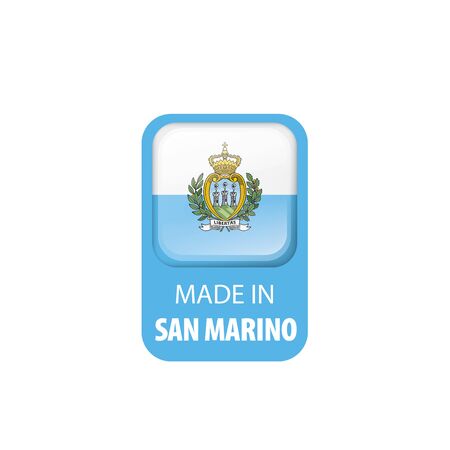San Marino flag, vector illustration on a white backgroundのイラスト素材