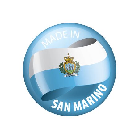 San Marino flag, vector illustration on a white backgroundのイラスト素材