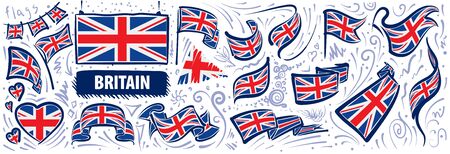United Kingdom flag, vector illustration on a white backgroundのイラスト素材