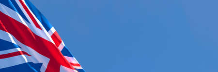 3D rendering of the national flag of British waving in the wind