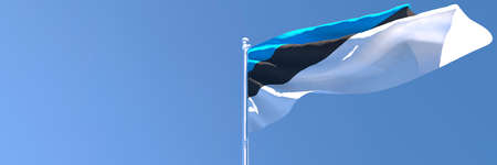 3D rendering of the national flag of Estonia waving in the windの写真素材