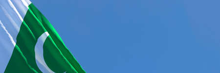 3D rendering of the national flag of Pakistan waving in the windの写真素材