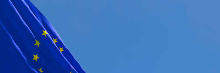 3D rendering of the flag of European Union waving in the wind