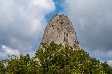 Temple of the sun near mount Ilyas Kaya, near the village of Laspi, Republic of Crimea, Russia. Cloudy day September 25, 2020の写真素材