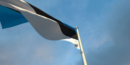 3d rendering of the national flag of the Estoniaの写真素材