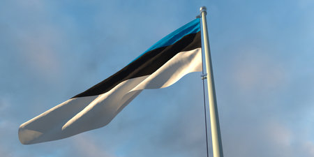 3d rendering of the national flag of the Estoniaの写真素材