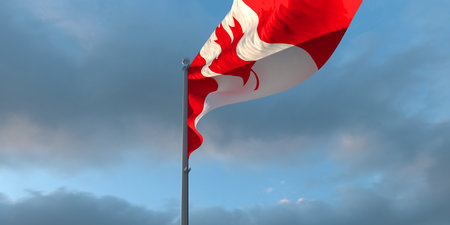 3d rendering of the national flag of the Canada