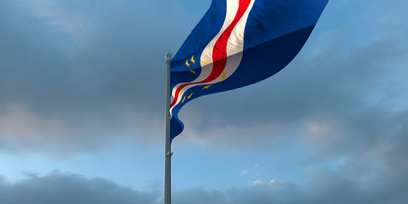 3d rendering of the national flag of the Cape Verdeの写真素材