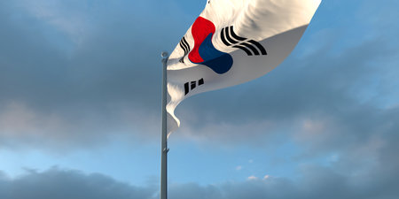 3d rendering of the national flag of the South Koreaの写真素材