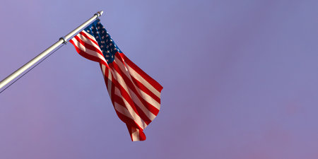 3d rendering of the national flag of the United States of America