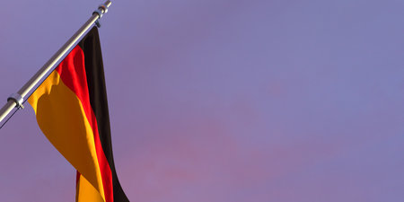 3D rendering of the national flag of Germany waving in the windの写真素材