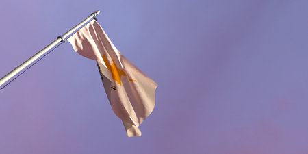 3d rendering of the national flag of the Cyprusの写真素材