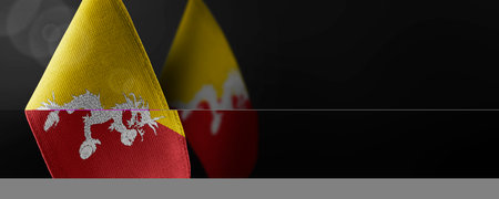 Set of the national flag of Bhutan on a white backgroundの写真素材