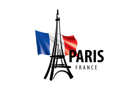 Vector icon of the Eiffel Tower in Paris drawn by handのイラスト素材