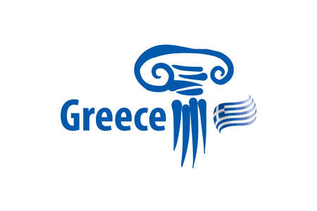 Vector illustration of an ancient Greek column in Athens Greeceのイラスト素材