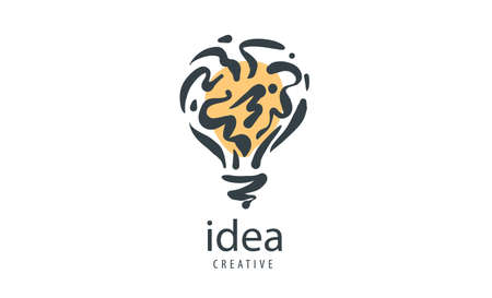 Drawn vector logo in the shape of a lampのイラスト素材