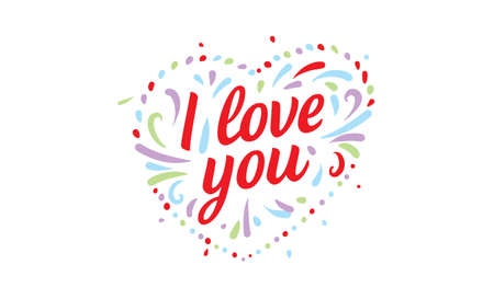 The heart and the inscription I love you. Vector Valentine cardのイラスト素材