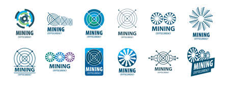 Digital currency mining. Abstract sign. Vector illustrationのイラスト素材