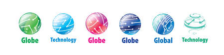 A set of abstract vector logos of the global networkのイラスト素材