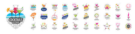 A set of vector Cocktail logos on a white backgroundのイラスト素材