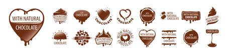 A set of vector Chocolate logos on a white backgroundのイラスト素材