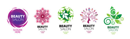 A set of vector  of a beauty salon on a white backgroundのイラスト素材