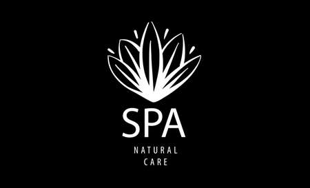 Drawn vector SPA logo on a black backgroundのイラスト素材