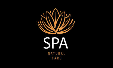 Drawn vector SPA logo on a black backgroundのイラスト素材