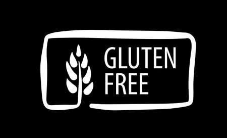 A painted gluten free sign on a black backgroundのイラスト素材